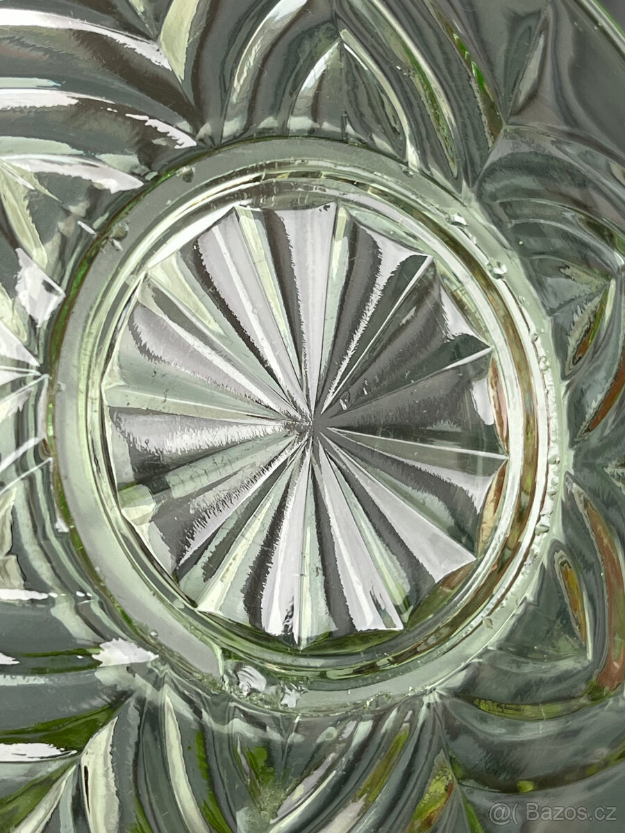 Starožitný talířek 14.5 cm, uranové sklo - 7