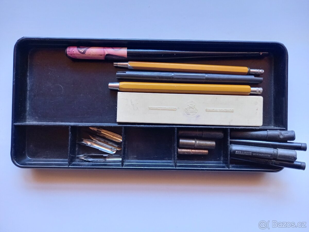 Staré kancelářské potřeby - děrovačka, organizér - 7