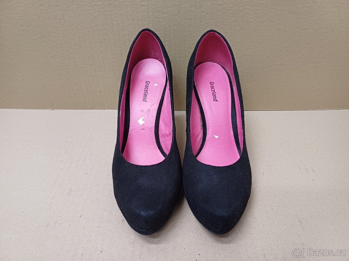 Černé semišové lodičky vel.38 - 7