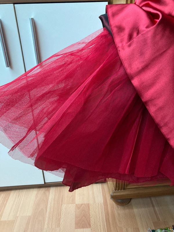 Plesové červené vínové dlouhé šaty - 7