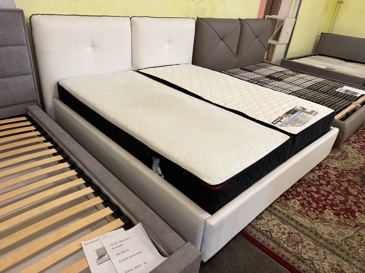 AKCE NOVÁ kožená Postel-letiště 180x200cm komplet - 7