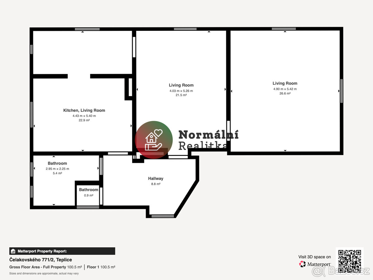 Prodej bytu 3+1 93 m² Čelakovského, Teplice - 7