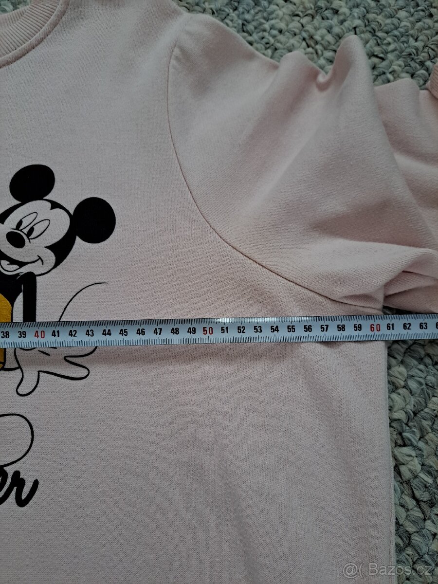 Světle růžová dlouhá mikina Minnie a Mickey Mouse vel.L - 7