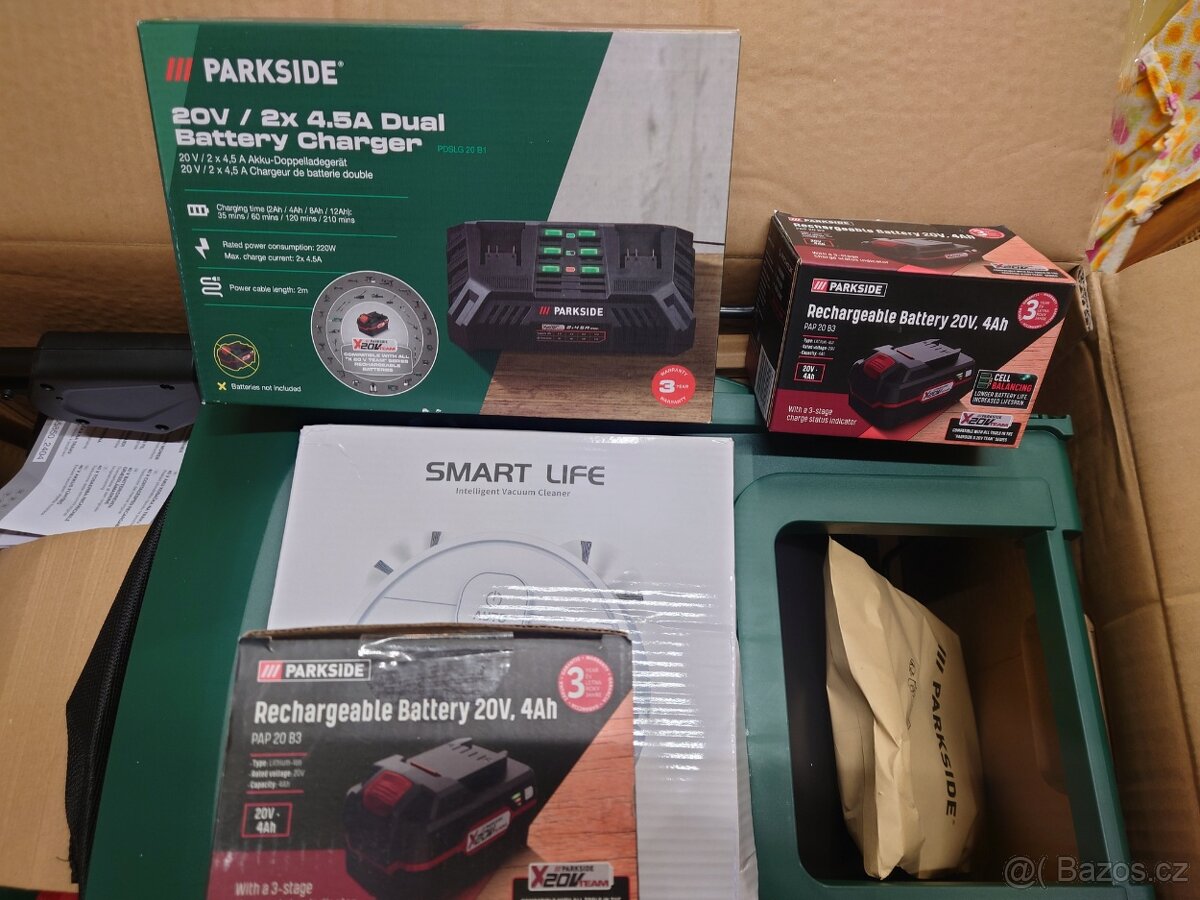 Aku Parkside sekačka, rychlonabíjčka, 2X 4Ah baterie - 7