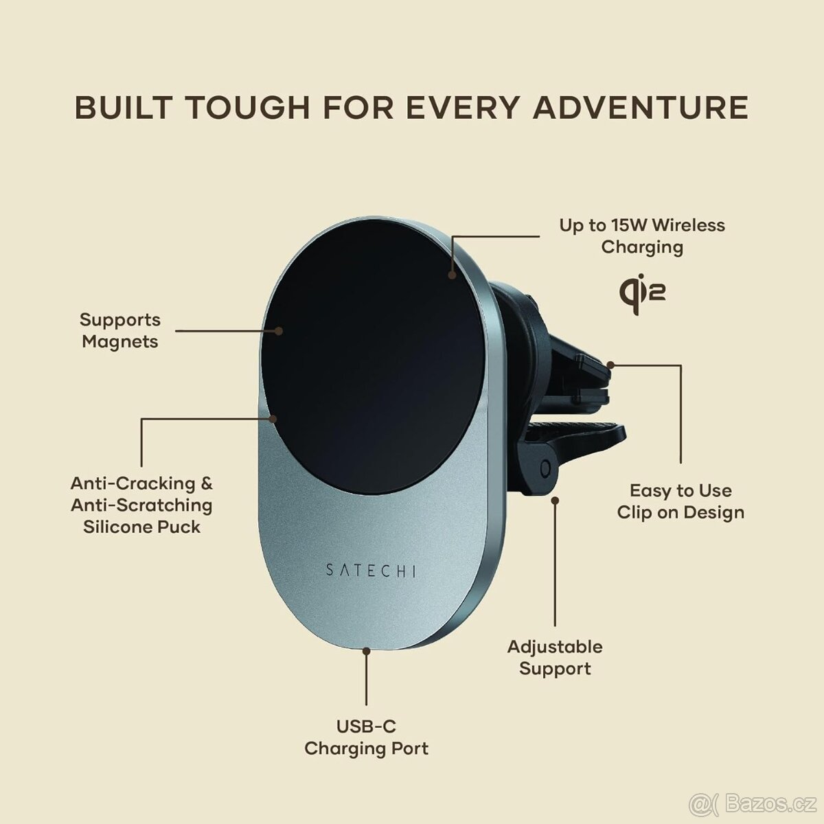 Satechi magnetický držák do auta s bezdrátovou nabíječkou - 7