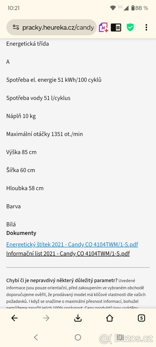 Pračka Candy CO 4104 TWM/1-S - 7