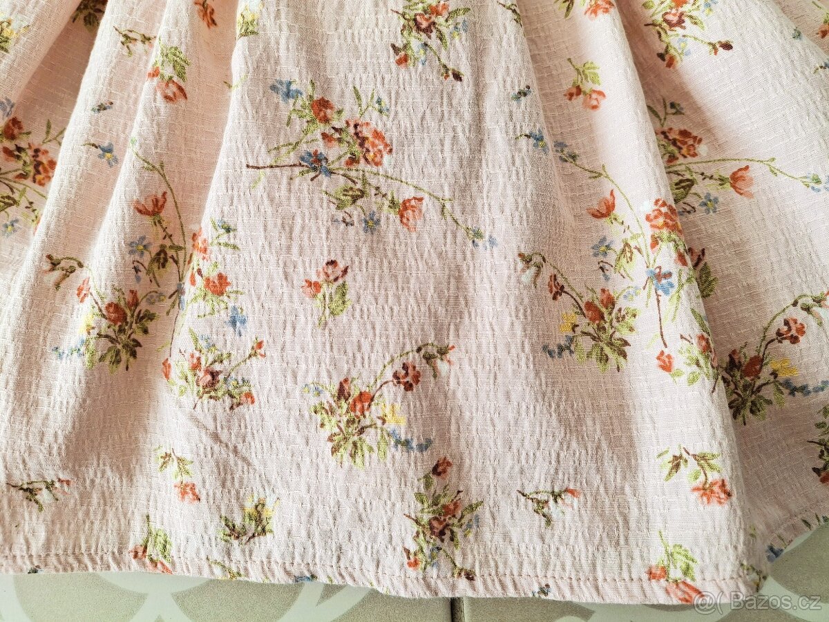 Nádherné šaty luční kvítí Next 104 růžové meruňkové - 7