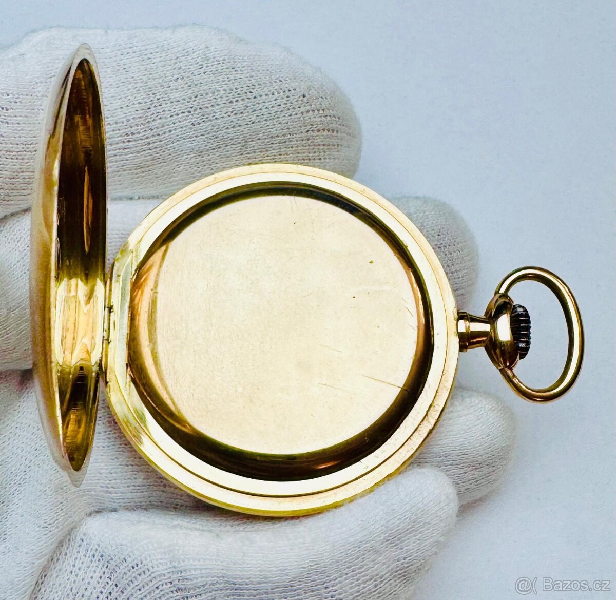 14K ZLATÉ PÁNSKÉ KAPESNÍ HODINKY OMEGA SE ŠATLÉNEM - FUNKČNÍ - 7