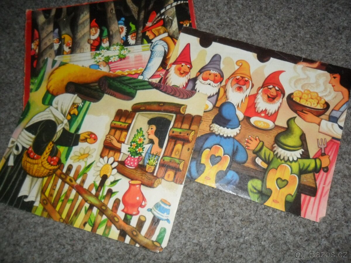 kostky retro pohádky Karkulka, Sněhurka, deskové hry - 7