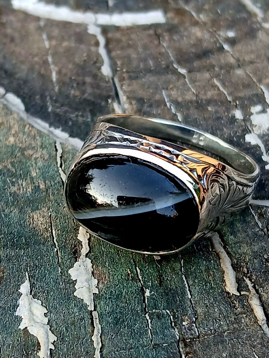 Stříbrný prsten starožitný - 7