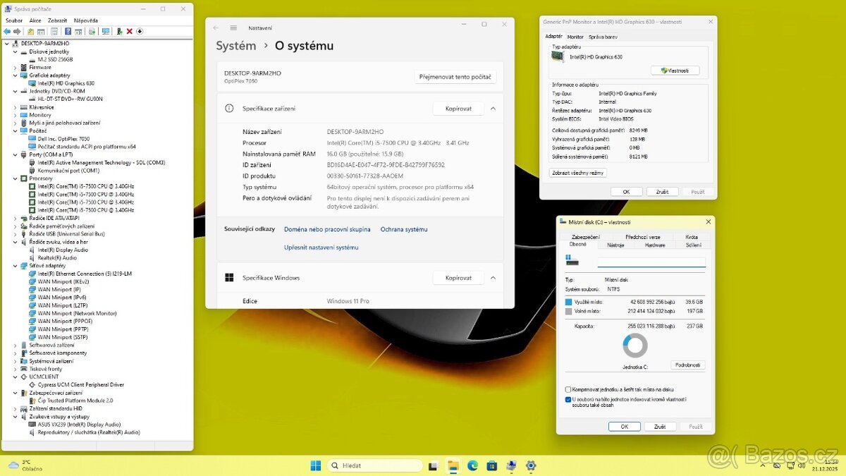 DELL OPTIPLEX 7050 MT /i5-7500/16GB/SSD256GB/HDMI/WIN11/ZÁRU - 7