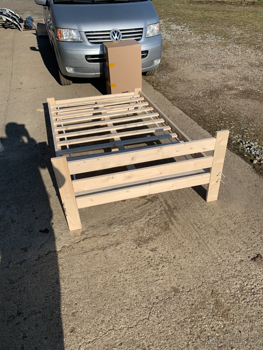 drevena postel 120x200 borovice S rostem Nova - 7