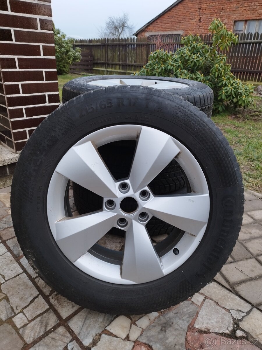 Originál ALU Škoda se zimními pneu 215/65 R17 - 7