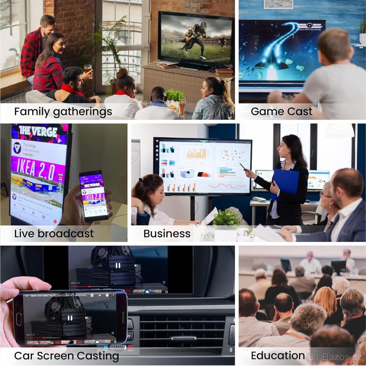 SC01 Miracast Dongle pro TV,projektor 4k@60Hz - 7