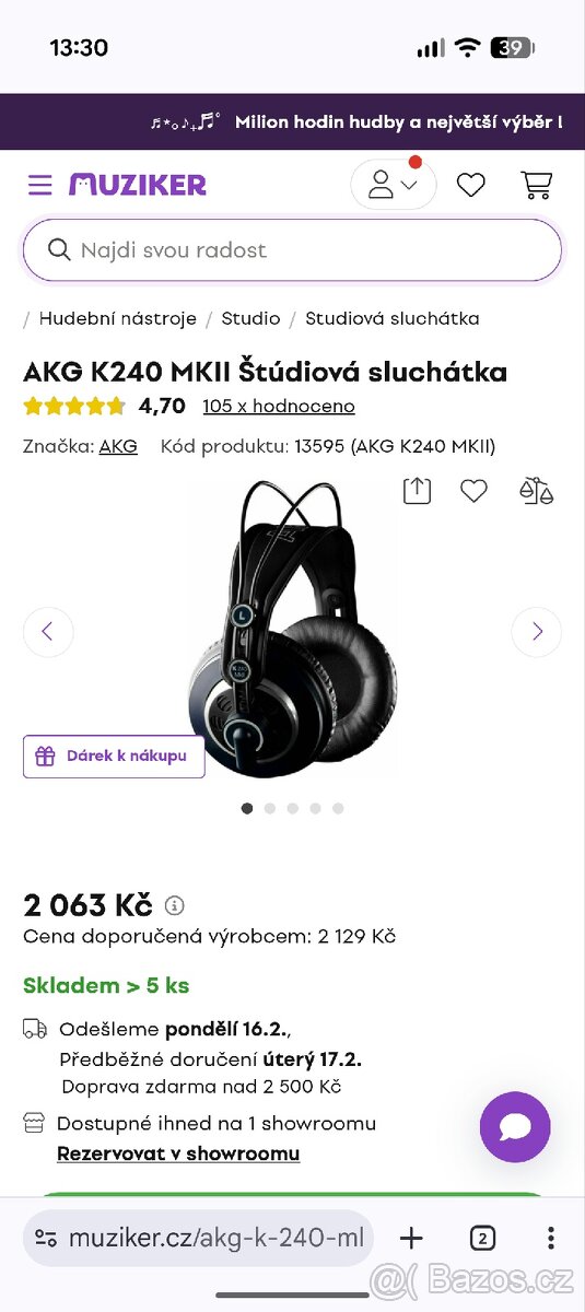 PRODÁM SLUCHÁTKA AKG K240 MKII - 7
