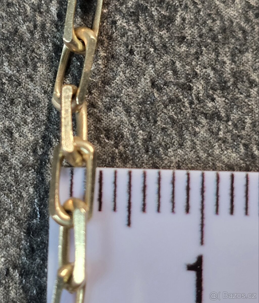 Zlatý řetízek anker pilka s křížkem14k 585/1000 - 7