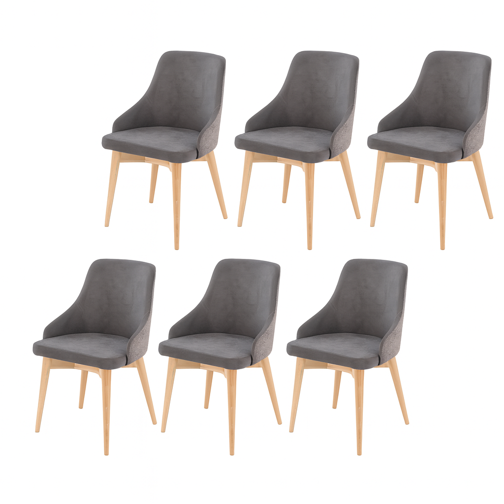 Jídelní čalouněná křesla, bukové nohy, 6ks - 7