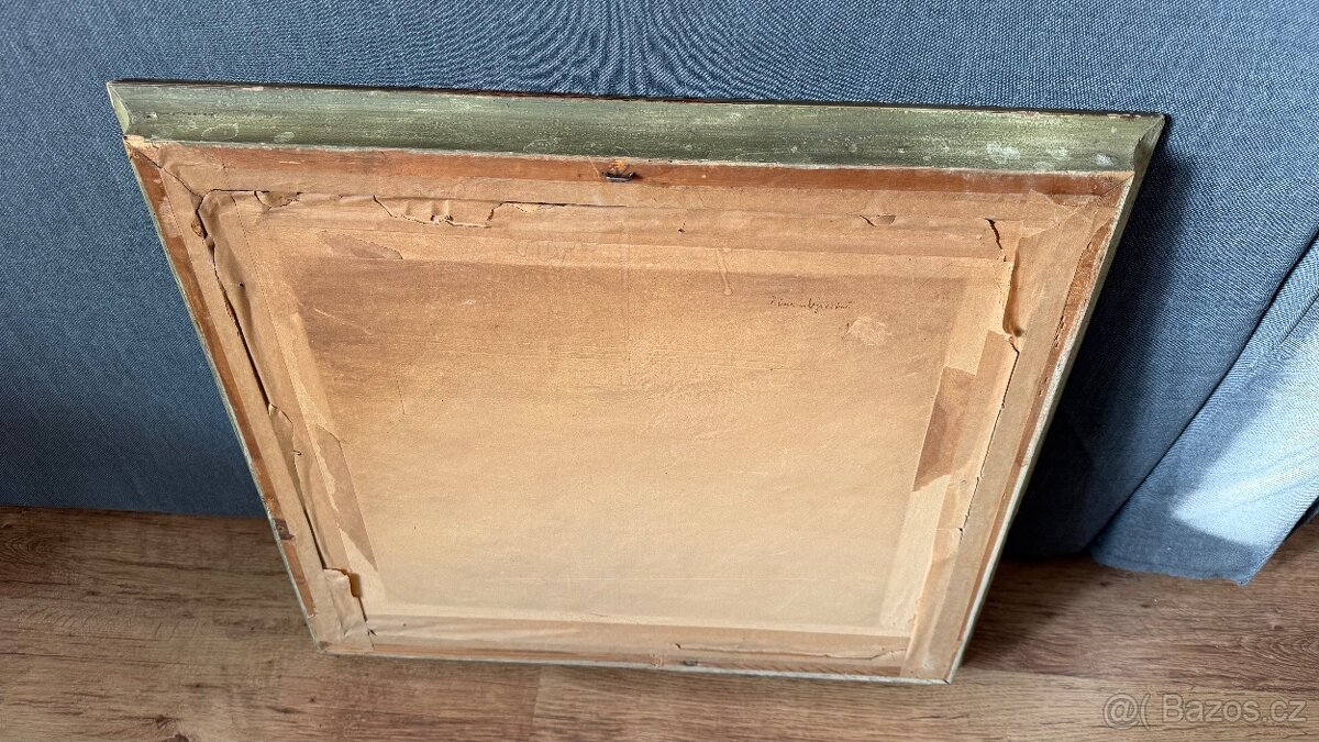 🖼️ Akvarel – zimnĂ krajina, signováno KracĂk, pĹŻv. rám - 7