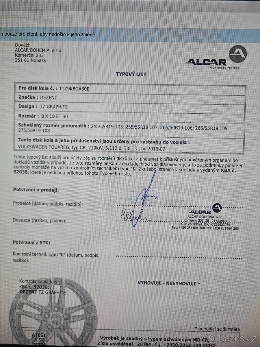 AL Kola 255/55/R19 107W, Disk ALU 8X 19 5/112/30/66,6 Dezent - 7
