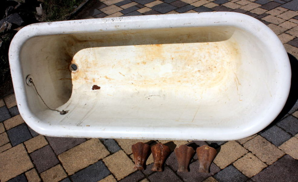 4x Vana litinová, litina, stará, starožitná na nohách, nohy - 7