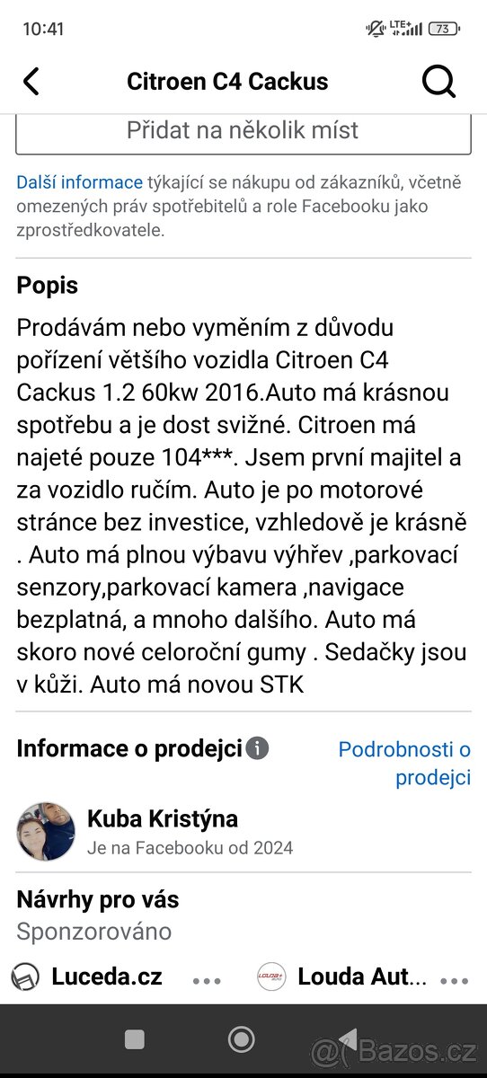Citroen C4 kaktus 1.2 1 majitel - 7