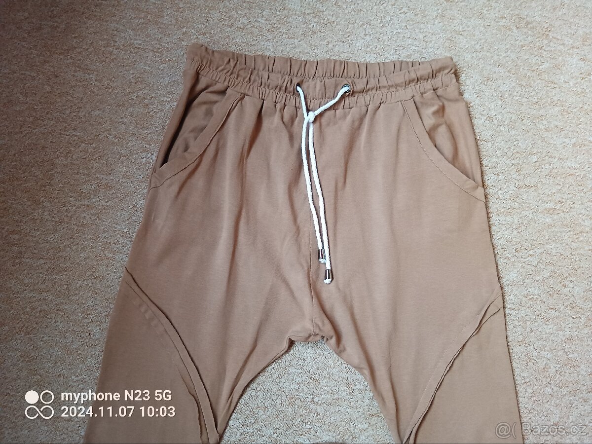 Harémky - nasrávačky - baggy sv. hnědé - 7