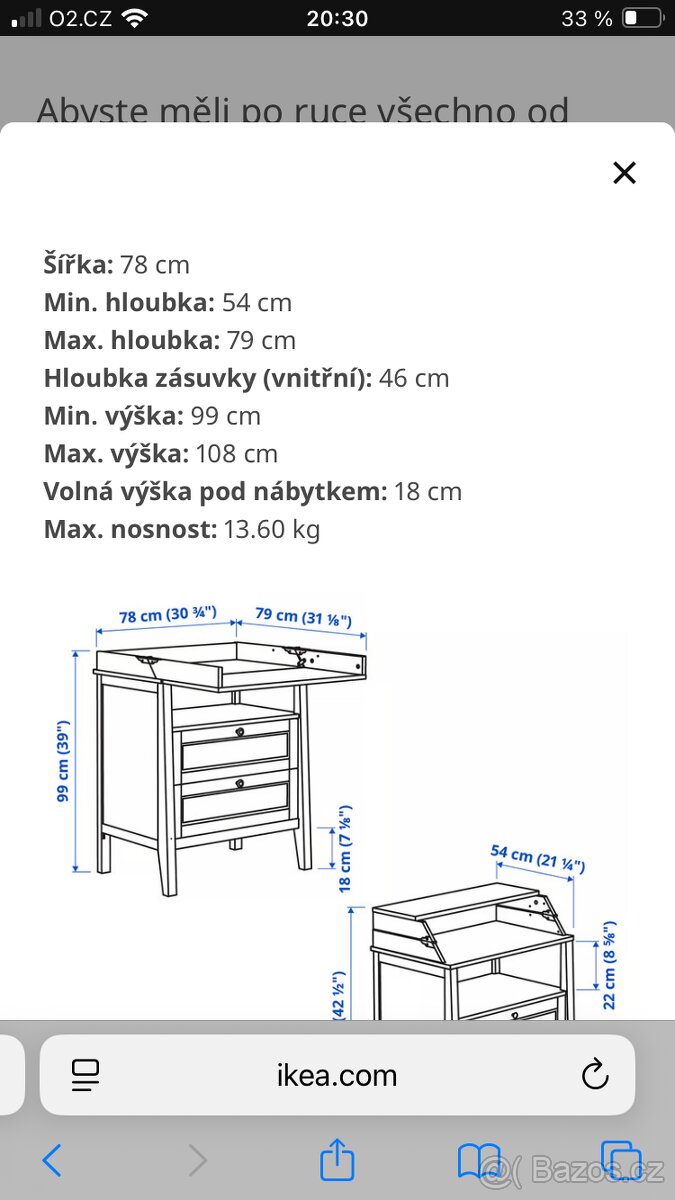 Přebalovací komoda IKEA SUNDVIK - 7