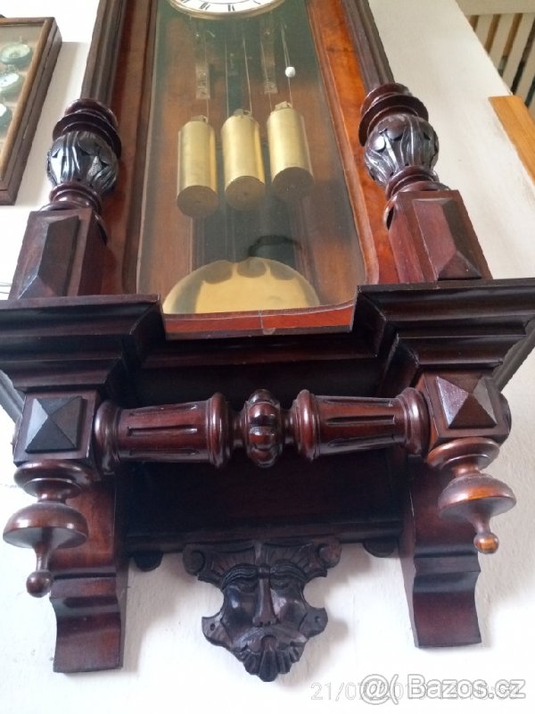 Unikátní třízávažové hodiny po servisu hodinářem. - 7