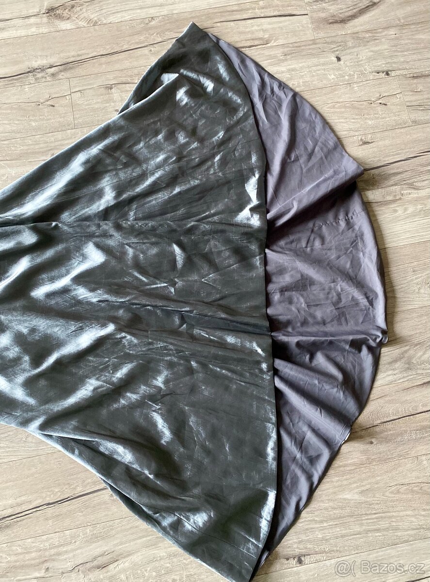 ŠEDO-STŘÍBRNÉ SPOLEČENSKÉ ŠATY, vel.34-36 - 7