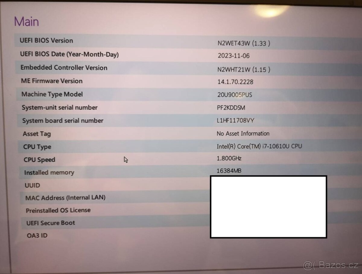 lenovo ThinkPad X1 Carbon gen 8 UHD 4k i7 - 7
