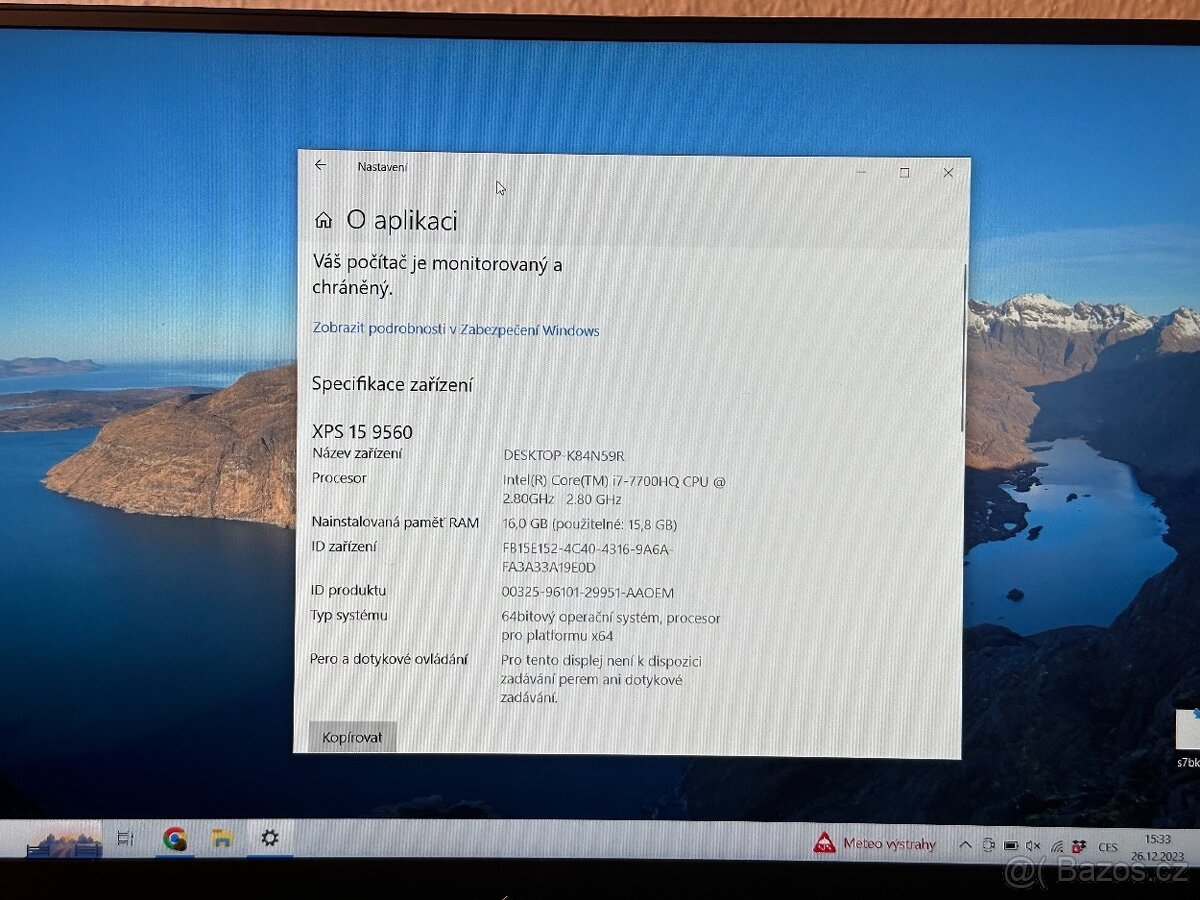 💻 Dell XPS 15 9560 – i7 / 16 GB RAM / SSD / Full HD - 7
