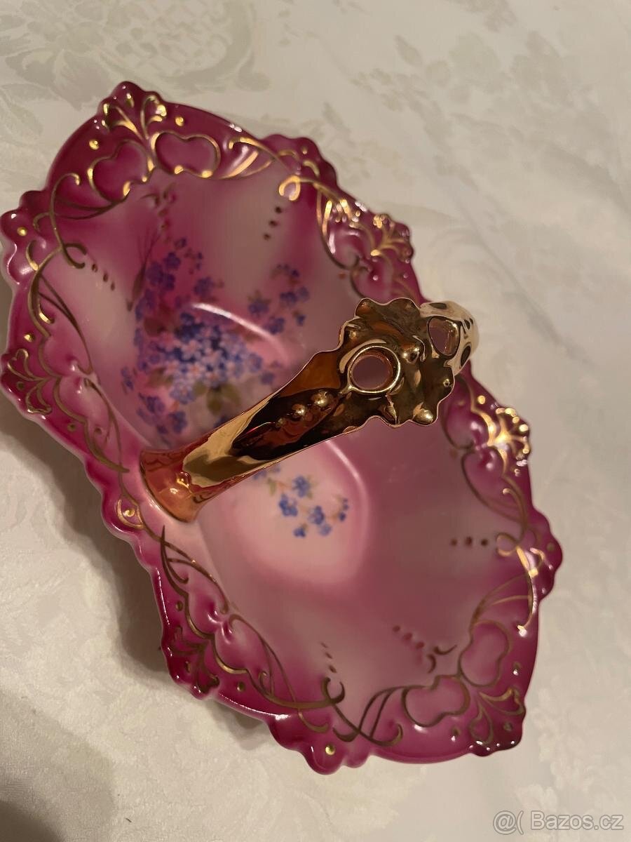 Růžový porcelán - košíček - 7