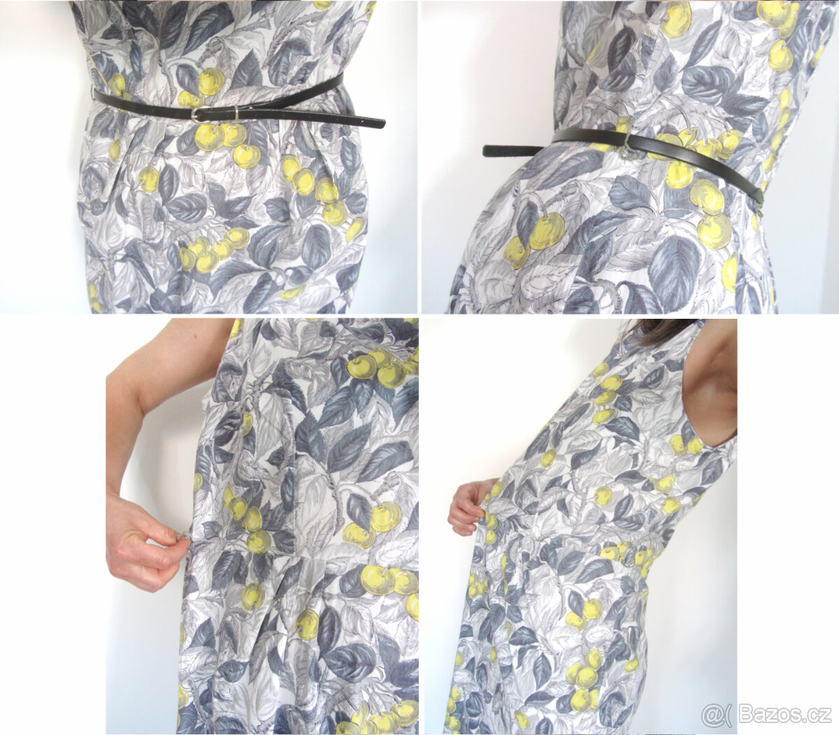 Vintage bavlněné šaty s třešněmi - 7