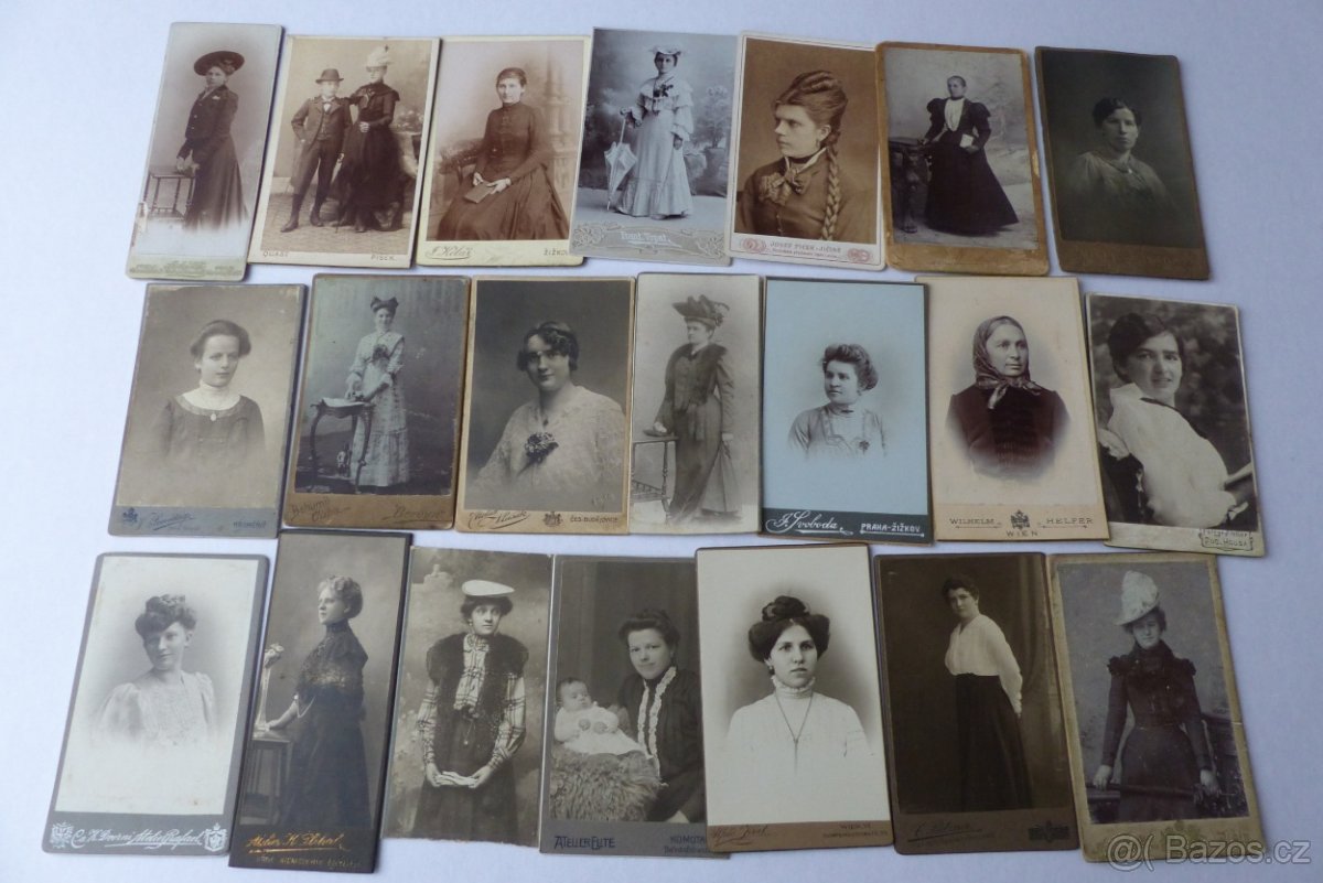 Staré kabinetní fotografie, kabinetky, móda, vojáci, děti... - 7