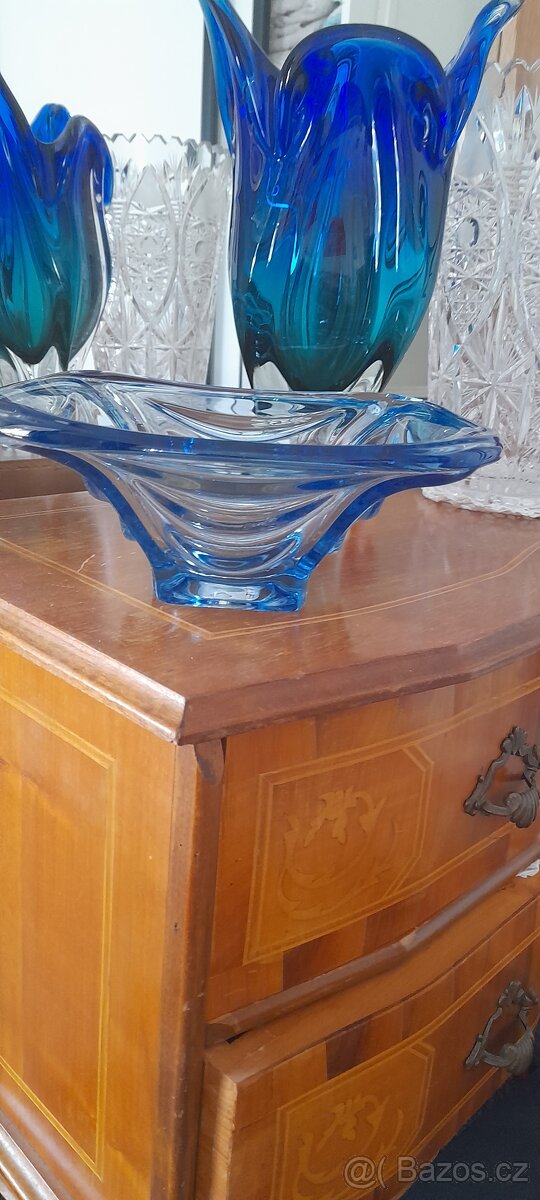 Skleněná mísa Václav Hanuš, draperie - 7