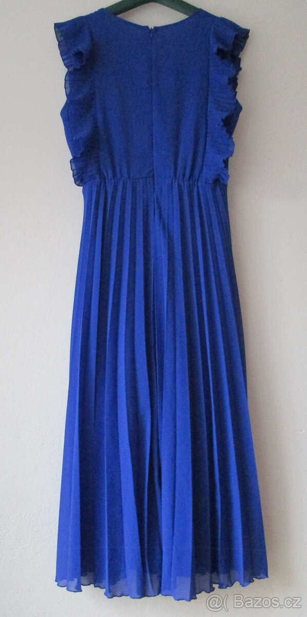 Dámské šaty midi plisované modré Numoco XL 42 - 7