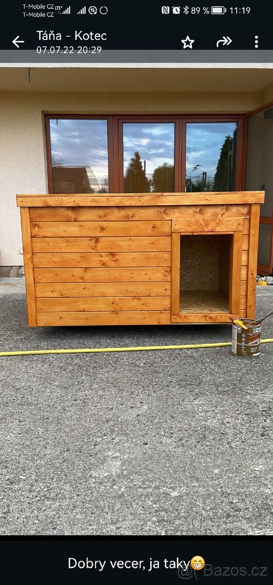 Dřevěný kotec pro psa s boudou. - 7