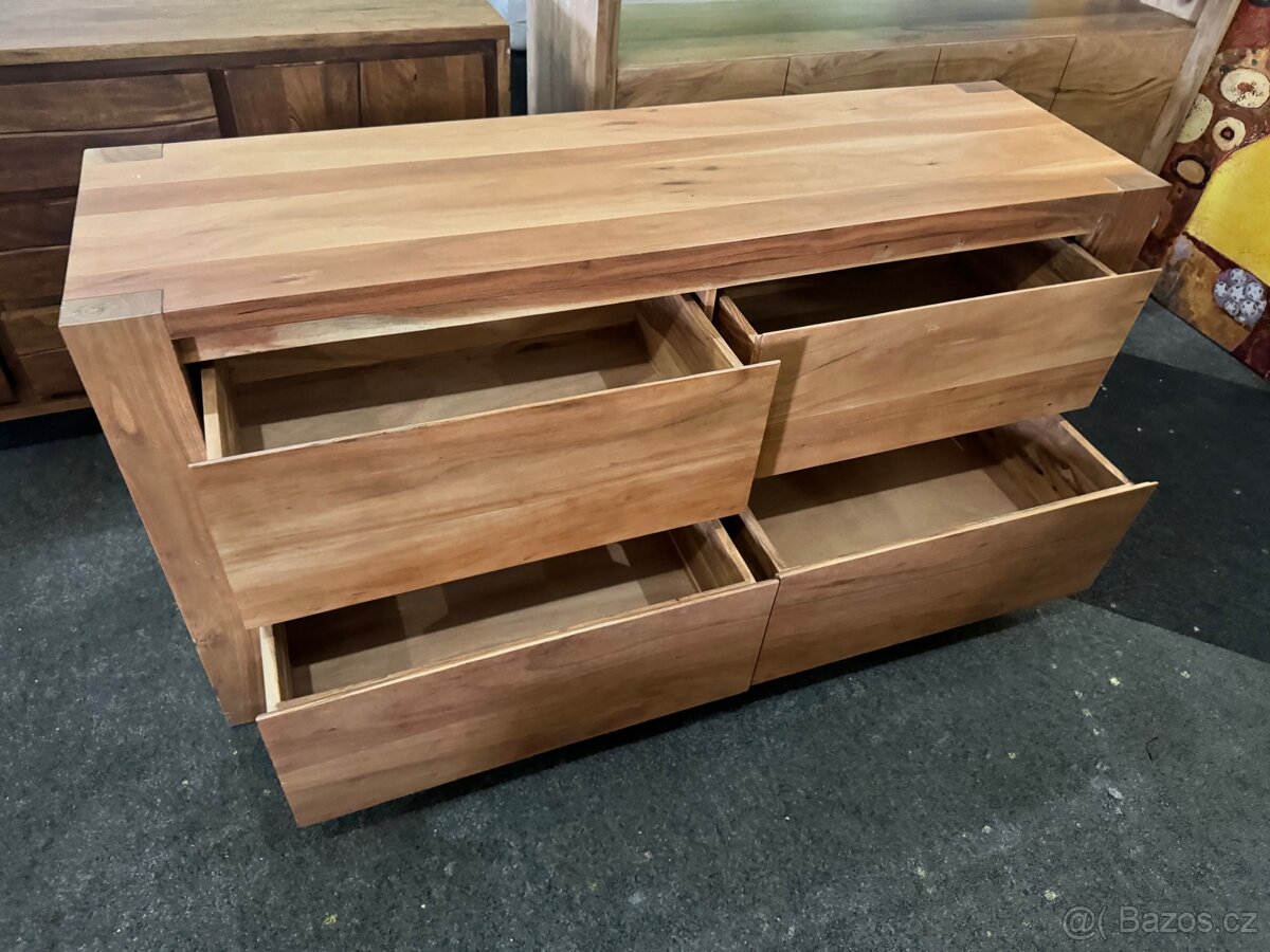 Krásná NOVÁ šuplíková Komoda Philon přírodní akát - 7