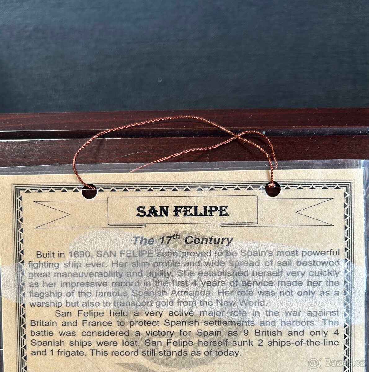 luxusní dekorativní dřevěný model válečné lodi - 7