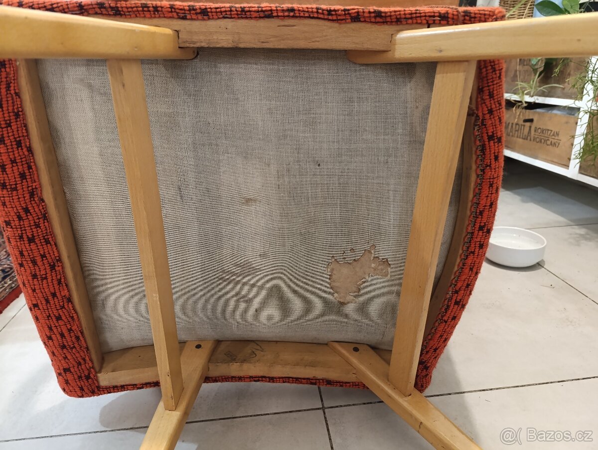 100%bytovy původní stav retro křeslo J. Šmídek,1957 - 7