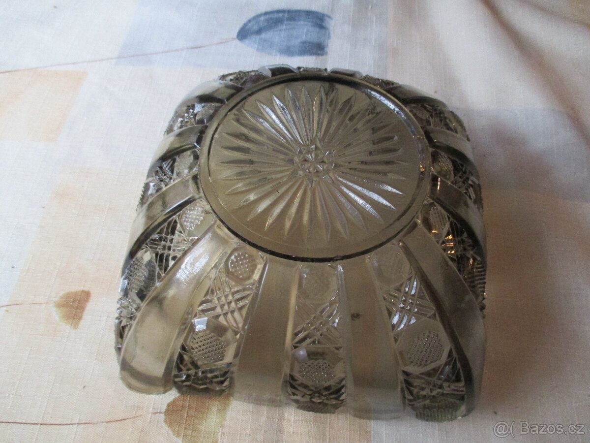 skleněný tác+mísa po prababičce - 7