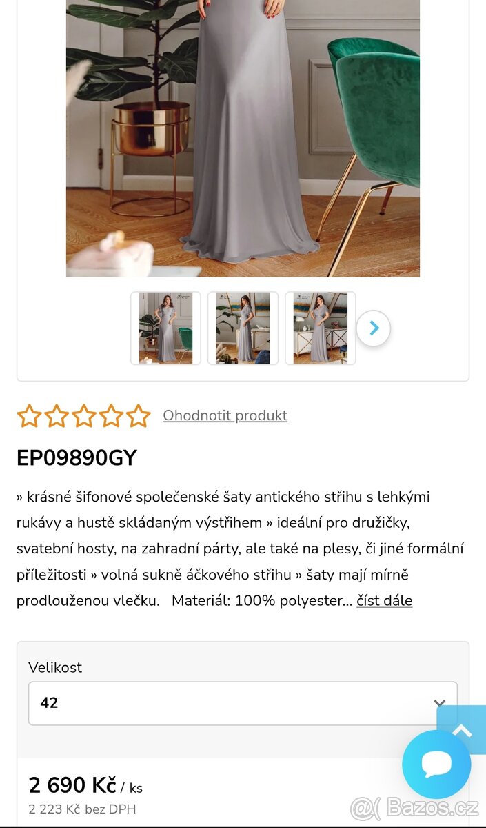 Šedé plesové/společenské šaty - 7