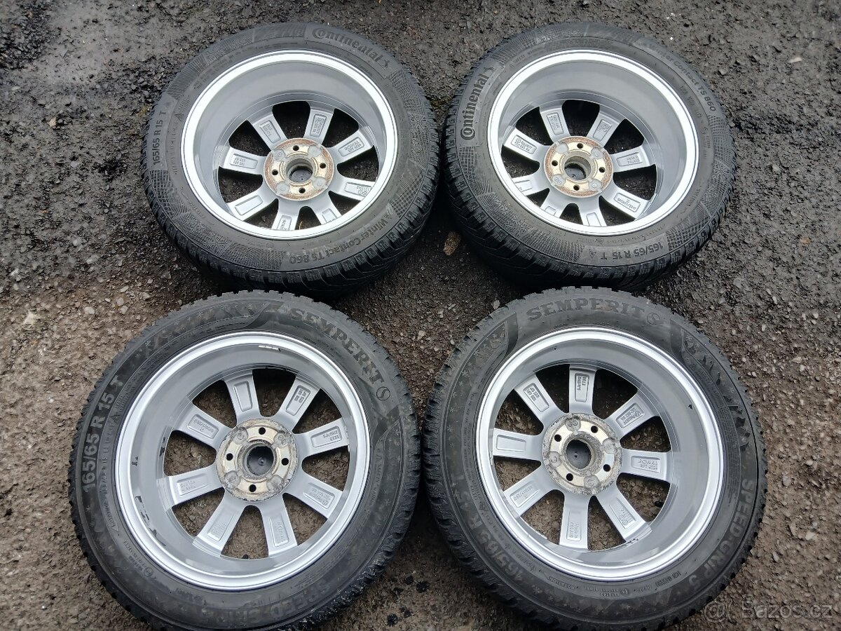 Prodám sadu Orig ALU kol VW 165/65R15 zimní - 7