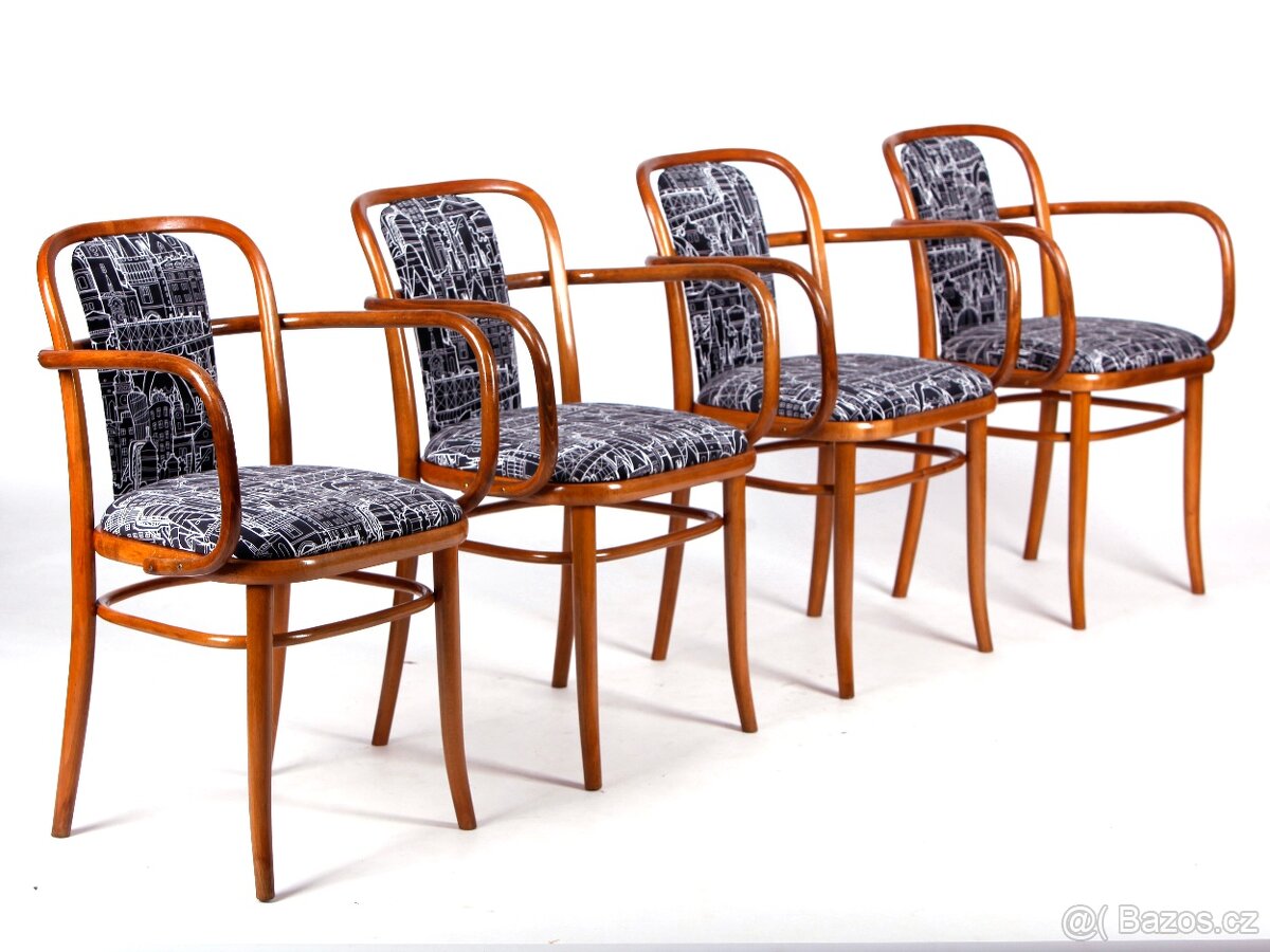 4x křesílka s područkami, židle TON, TOP stav - 7