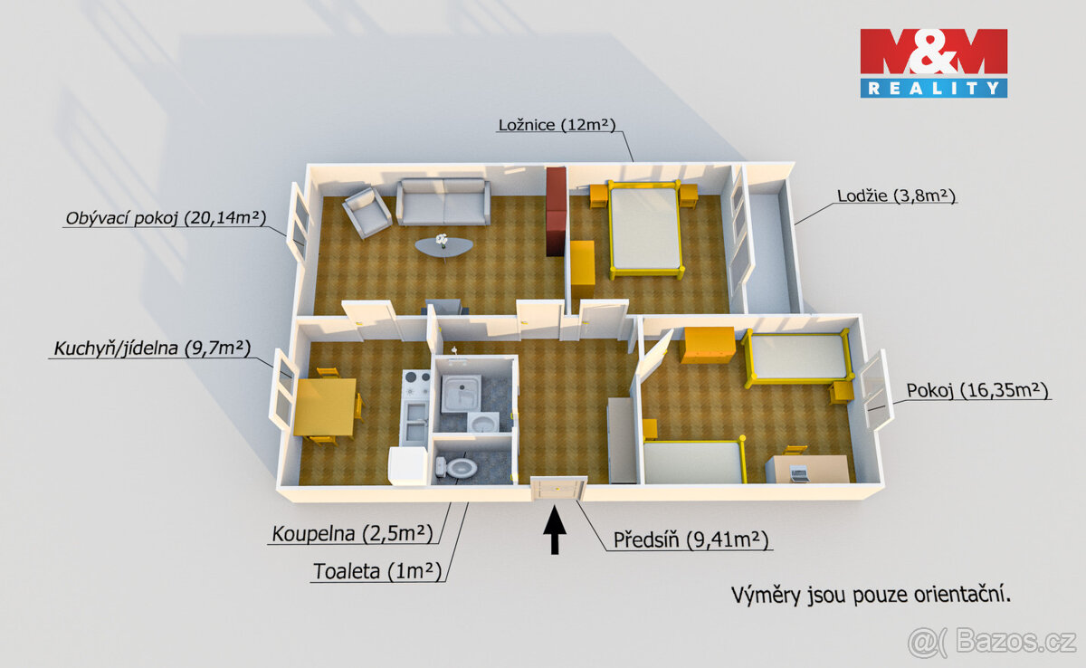 Prodej bytu 3+1, 77 m², Plzeň, ul. Rabštejnská - 7