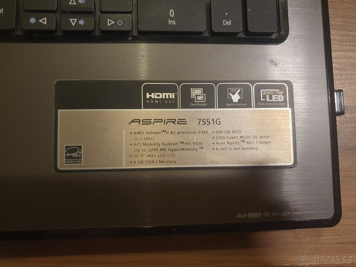 Acer Aspire 7551G na náhradní díly - 7