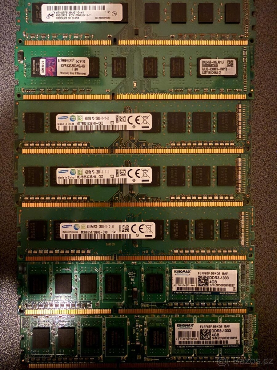 RAM DDR3 4GB – 1333 / 1600 MHz – desktop PC – více kusů - 7