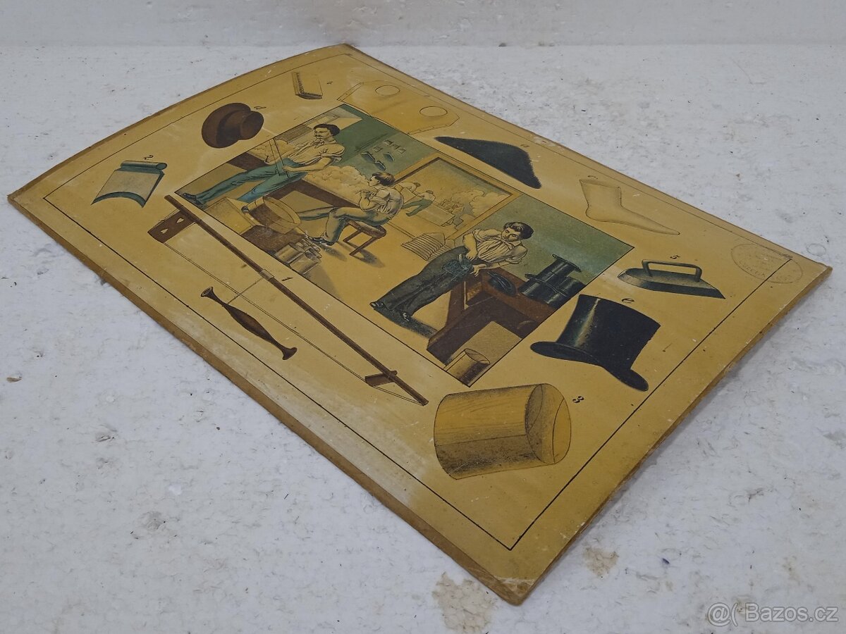 Kloboučník - školní pomůcka 1856 - 36,5x26,5cm - 7