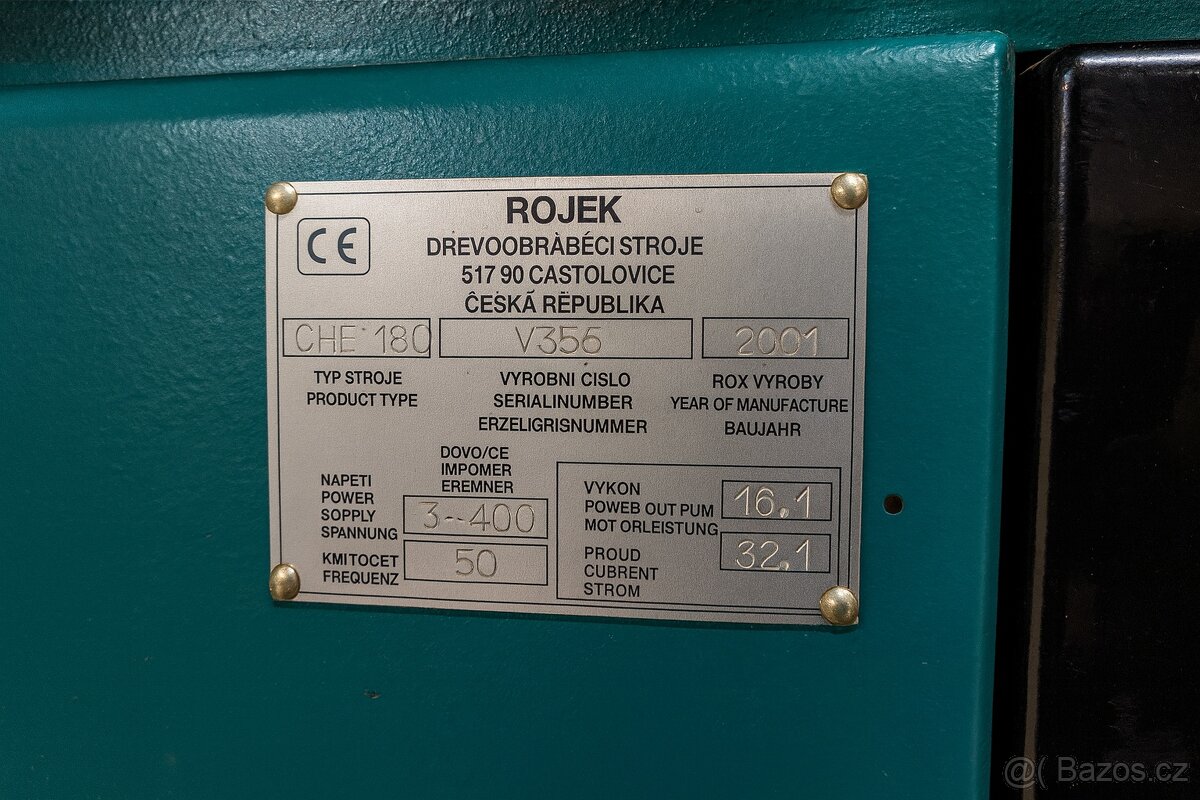 Čtyřstranná frézka Rojek CHF 180/4 - 7