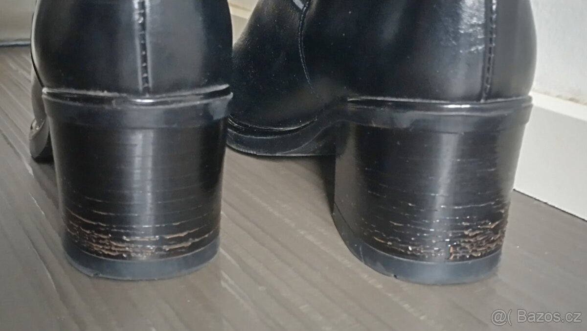 Kozačky dámské černé kožené - 7